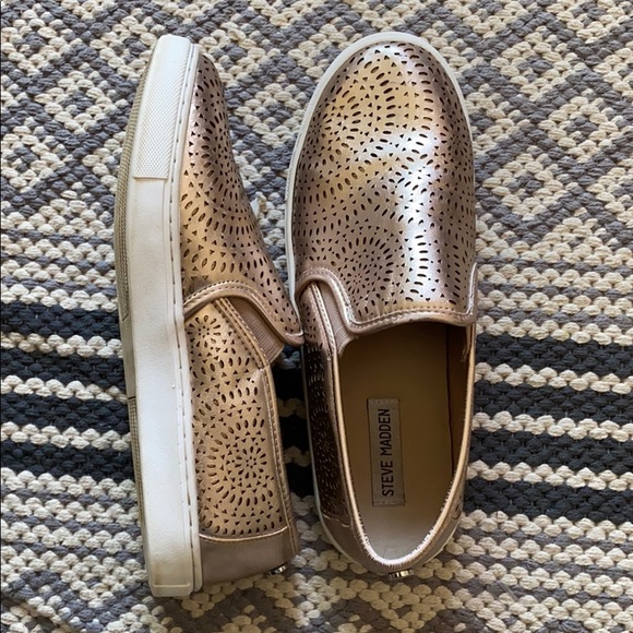 Rose Gold Steve Madden Slip On Sneaker 